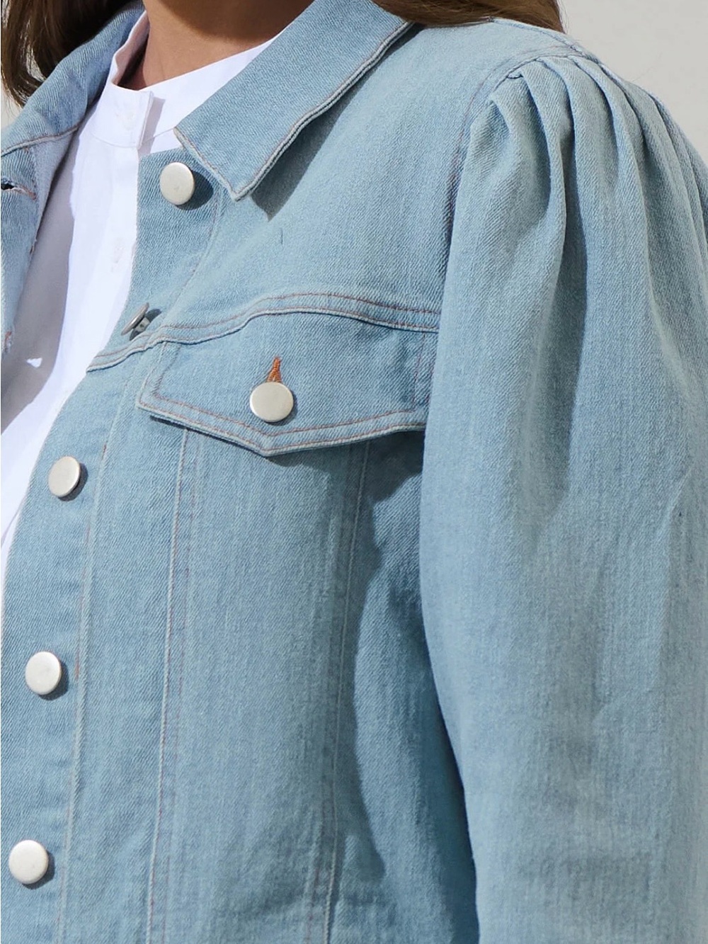 Sugarlips Light Blue Denim Jean Jacket - Picture 4 of 5